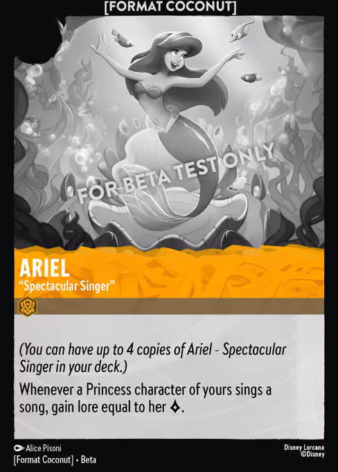 Format Coconut card: Ariel - Spectacular Singer (Amber)