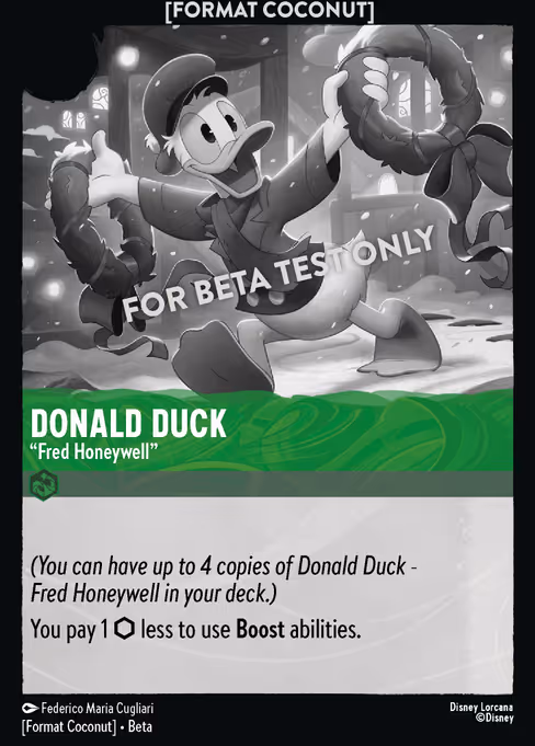 Format Coconut card: Donald Duck - Fred Honeywell (Emerald)