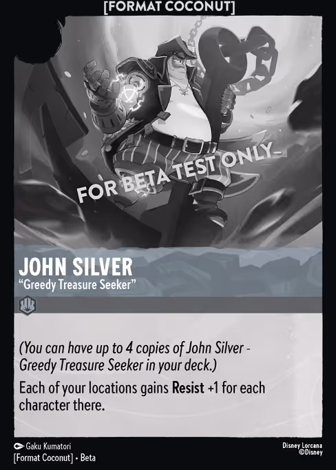 Format Coconut card: John Silver - Greedy Treasure Seeker (Steel)