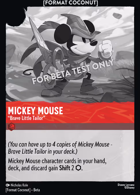 Format Coconut card: Mickey Mouse - Brave Little Tailor (Ruby)