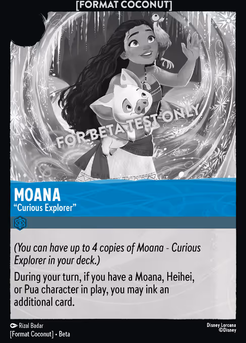Format Coconut card: Moana - Curious Explorer (Sapphire)