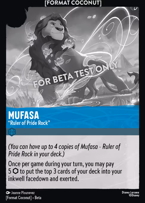 Format Coconut card: Mufasa - Ruler of Pride Rock (Sapphire)