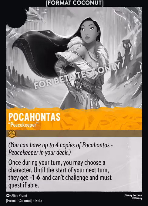 Format Coconut card: Pocahontas - Peacekeeper (Amber)