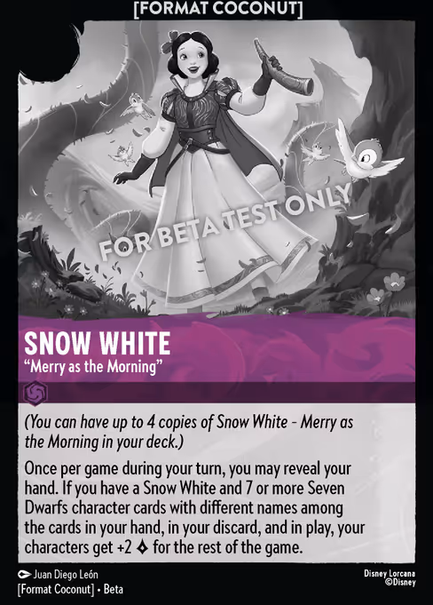 Format Coconut card: Snow White - Merry as the Morning (Amethyst)