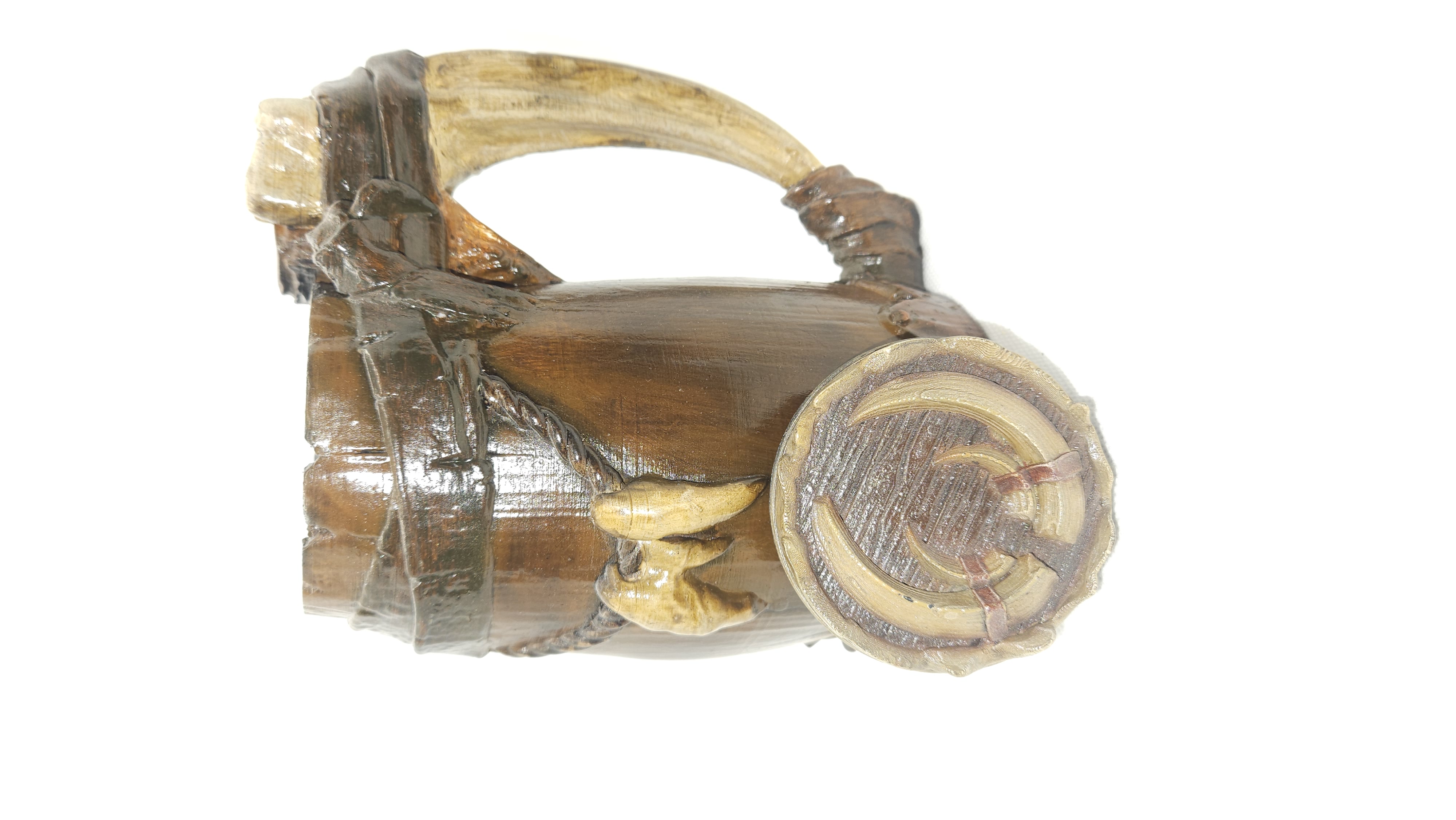 Ranger Tree Stump Mug — side view with vine handle